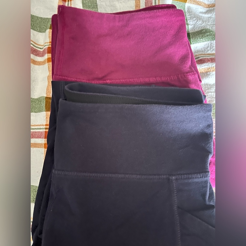 2 pair Marika Purple and navy Leggings